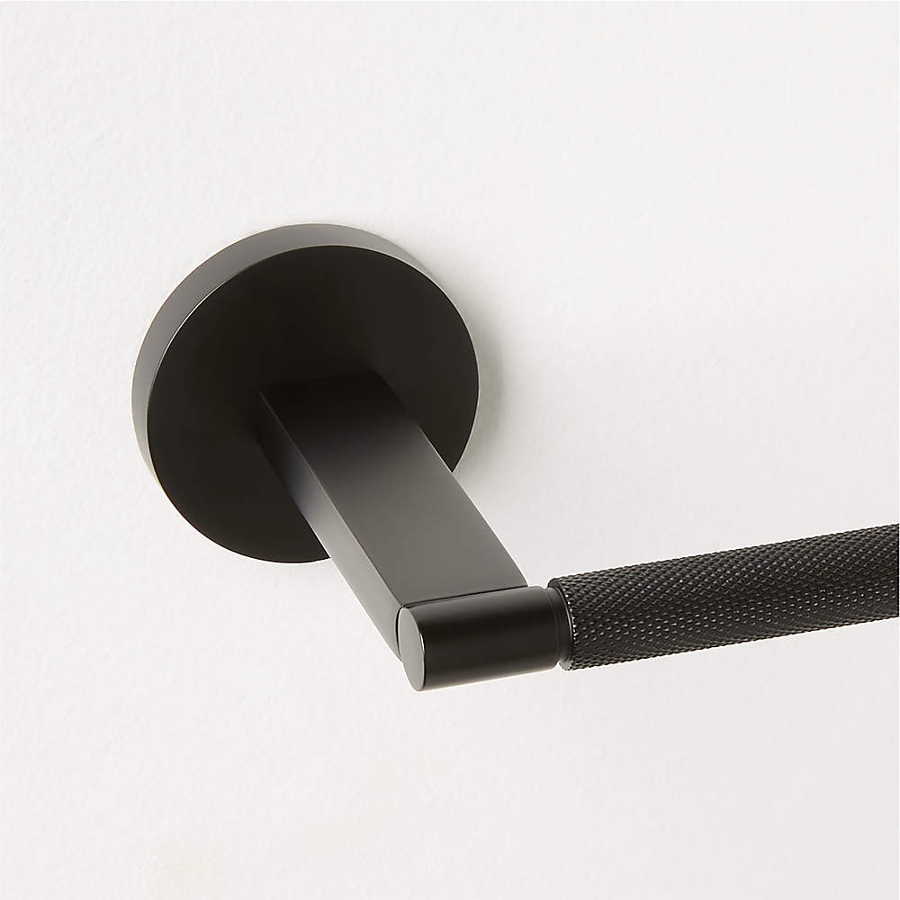 Nicolo Knurled Black Wall Mount Toilet Paper Holder + Reviews