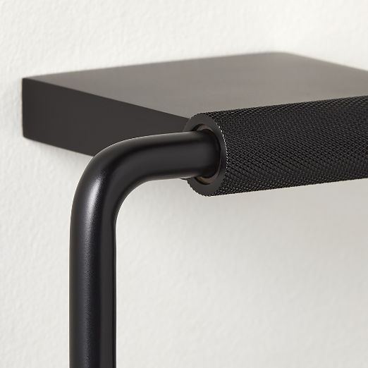 Nicolo Knurled Black Wall-Mounted Toilet Paper Holder