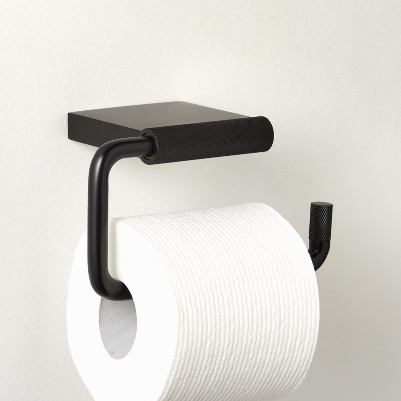 Nicolo Knurled Black Wall Mount Toilet Paper Holder - image 1 of 5