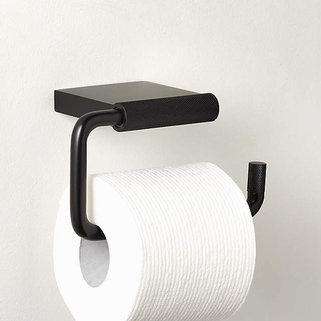 Hex Matte Black Toilet Paper Storage Tower + Reviews | CB2