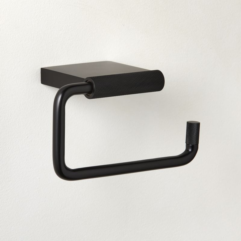 Nicolo Knurled Black Wall Mount Toilet Paper Holder - image 0 of 5