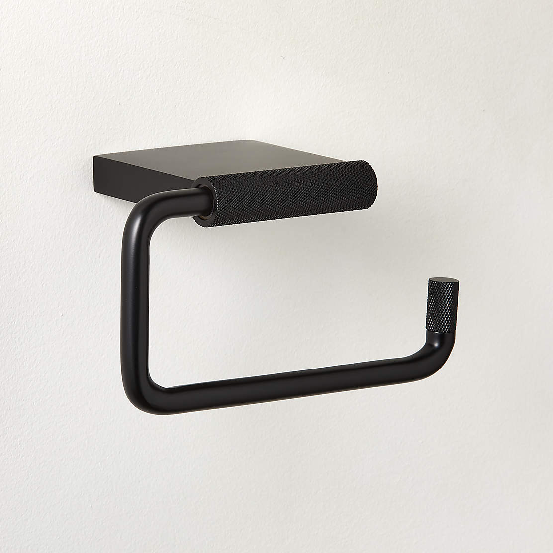Blaine Matte Black Wall Mount Toilet Paper Holder + Reviews CB2