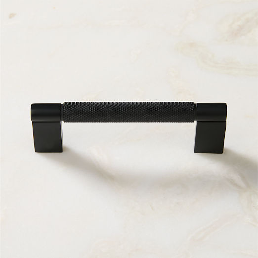 Nicolo Knurled Black Cabinet Handle 4"