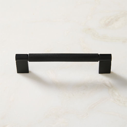 Nicolo Knurled Black Cabinet Handle 5"