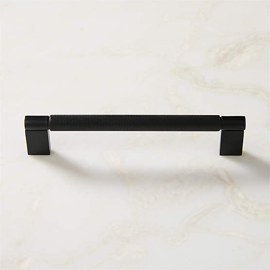 Nicolo Knurled Black Cabinet Handle 6"