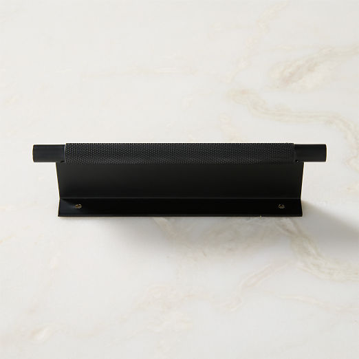 Nicolo Knurled Black Drawer Pull 7"