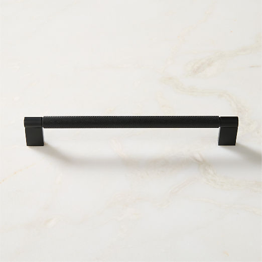 Nicolo Knurled Black Cabinet Handle 8"
