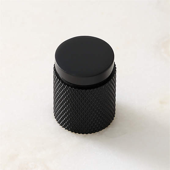 Nicolo Knurled Black Cabinet Knob