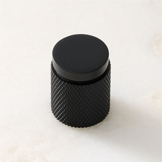 Nicolo Knurled Black Cabinet Knob