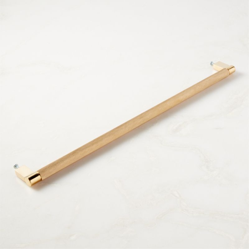 18" Nicolo Knurled Unlacquered Brass Appliance Pull - image 4 of 5