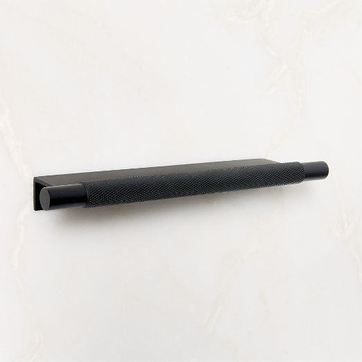 Nicolo Knurled Black Drawer Pull 7"
