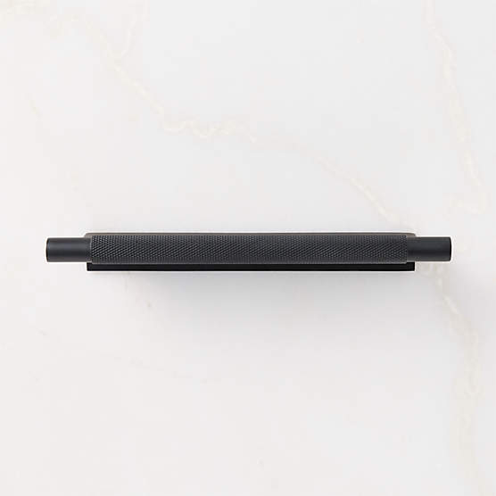 Nicolo Knurled Black Drawer Pull 7"