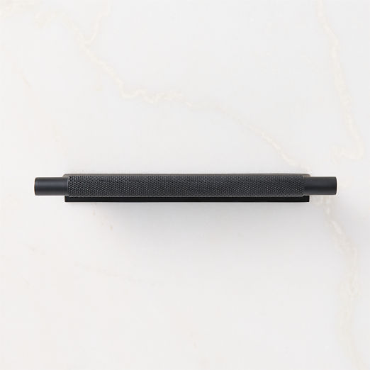 Nicolo Knurled Black Drawer Pull 7"