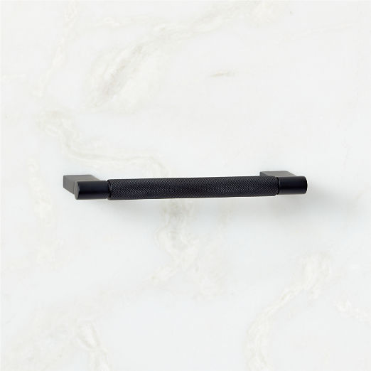 Nicolo Knurled Black Cabinet Handle 5"