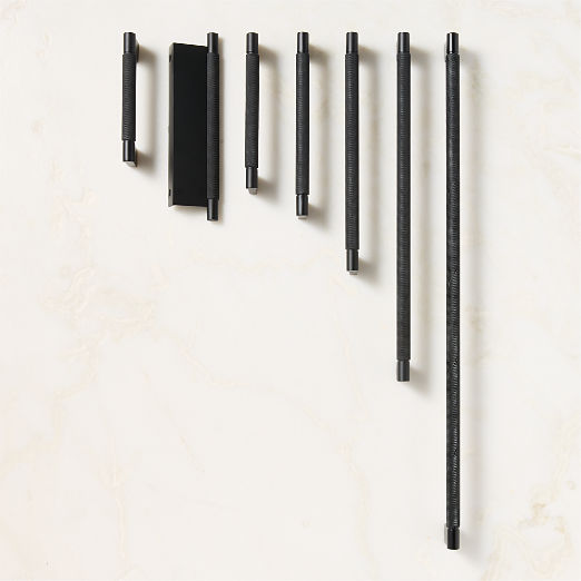 Nicolo Knurled Black Cabinet Handle 12"