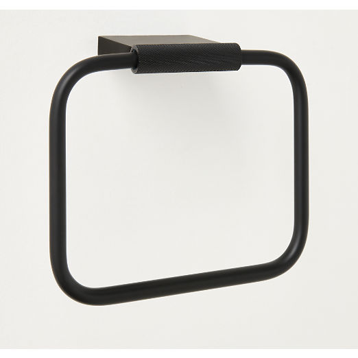 Nicolo Knurled Black Towel Ring