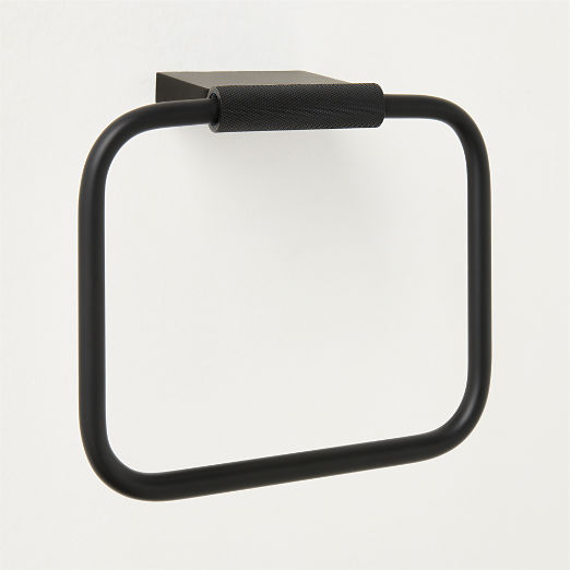Nicolo Knurled Black Towel Ring
