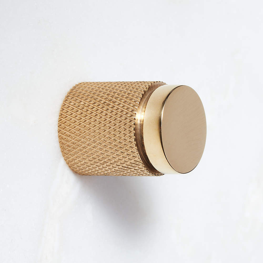 Nicolo Knurled Polished Unlacquered Brass Wall Hook