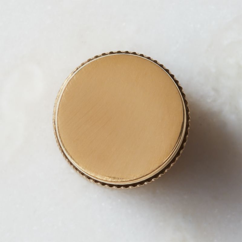 Nicolo Knurled Unlacquered Brass Knob 0.75" - image 0 of 6