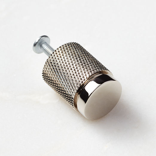 Nicolo Knurled Pollished Nickel Knob 0.75"