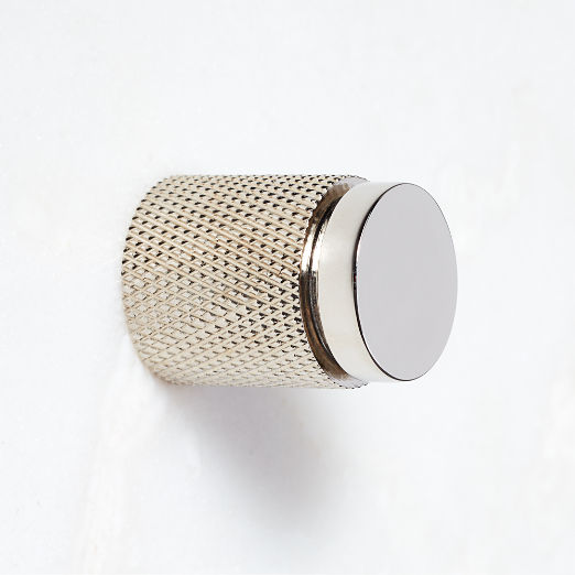 Nicolo Knurled Pollished Nickel Knob 0.75"