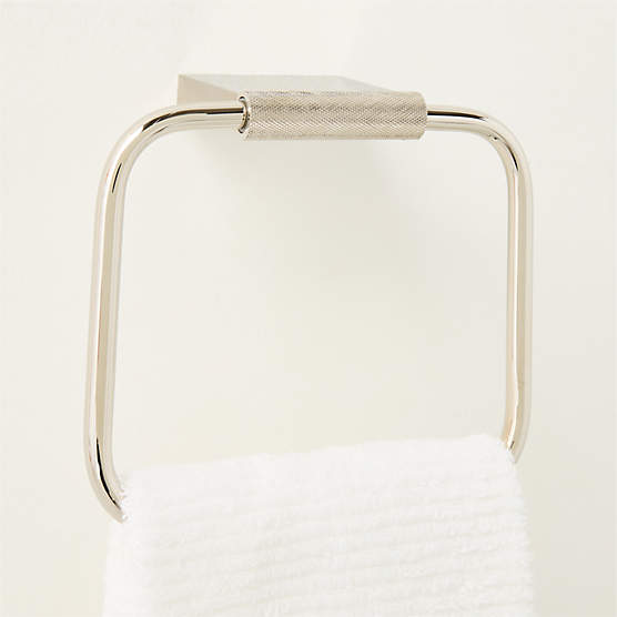 Nicolo Knurled Polished Nickel Towel Ring