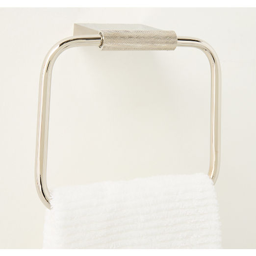 Nicolo Knurled Polished Nickel Towel Ring