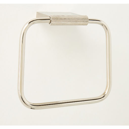 Nicolo Knurled Polished Nickel Towel Ring