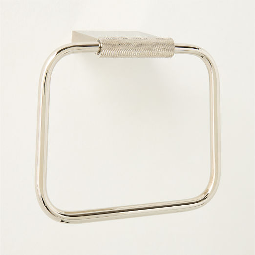 Nicolo Knurled Polished Nickel Towel Ring