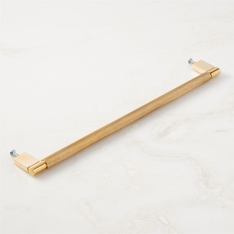 12" Nicolo Knurled Unlacquered Brass Handle - image 4 of 5