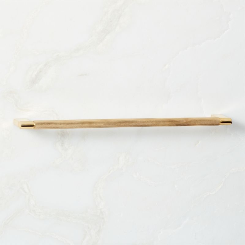 12" Nicolo Knurled Unlacquered Brass Handle - image 3 of 5