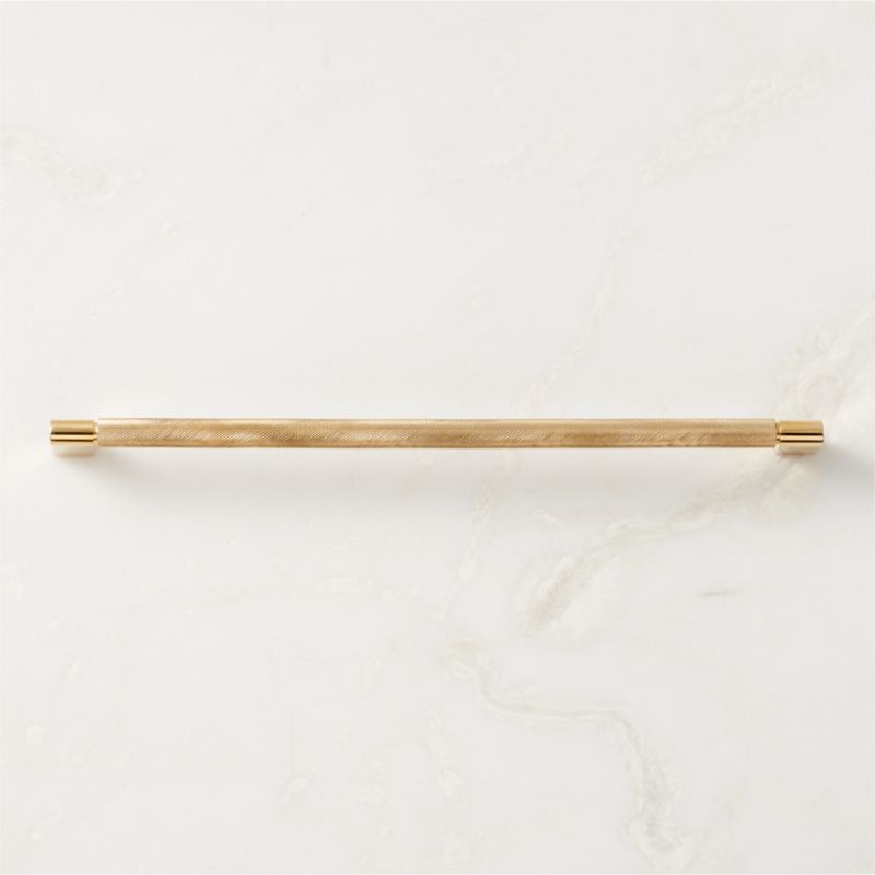 12" Nicolo Knurled Unlacquered Brass Handle - image 0 of 5