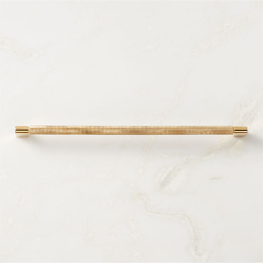 12" Nicolo Knurled Unlacquered Brass Handle