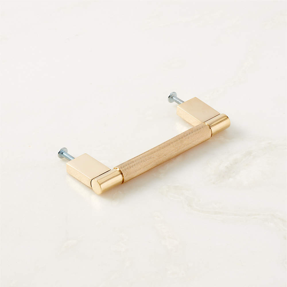 Nicolo Knurled Unlacquered Brass Handles