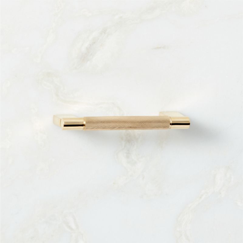 4" Nicolo Knurled Unlacquered Brass Handle - image 3 of 6