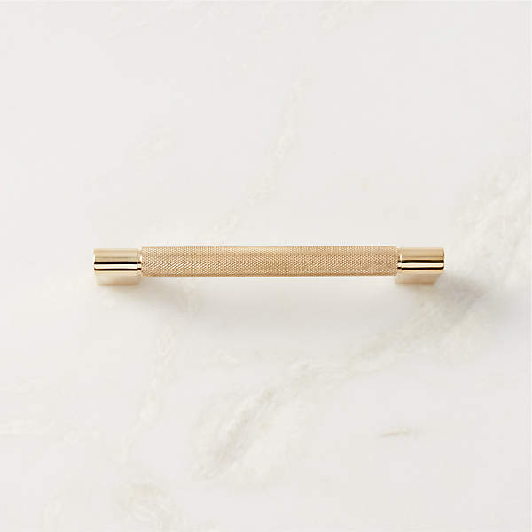 Curveaux Scored Brushed Brass Cabinet Handle 4'' + Reviews