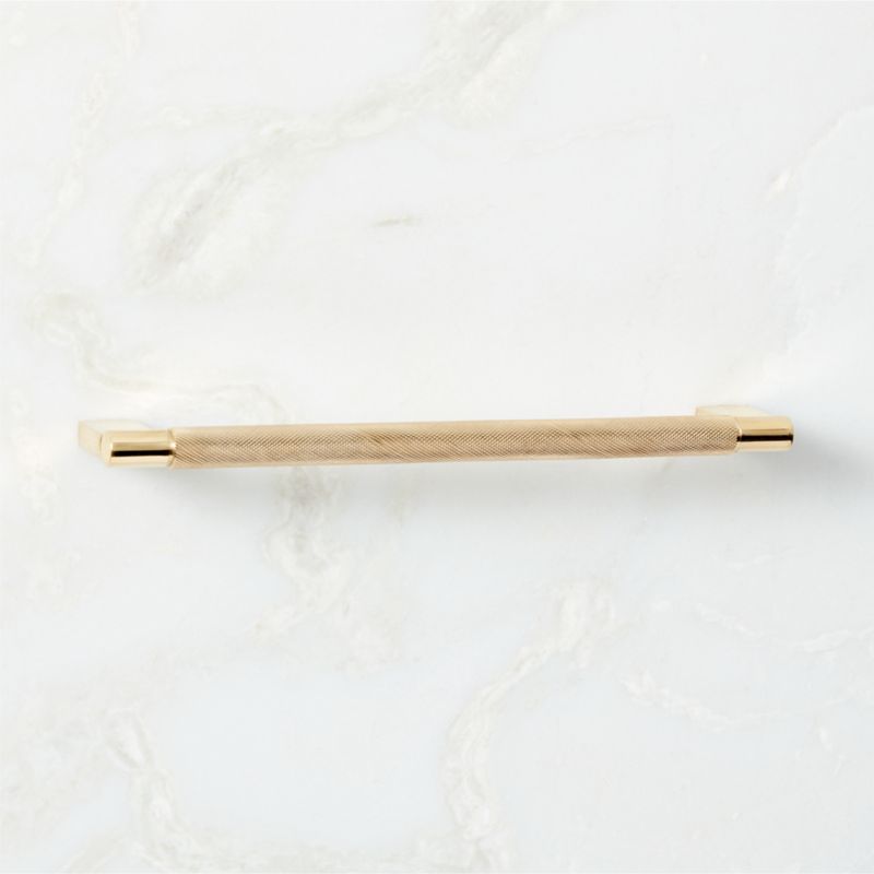 6 Nicolo Knurled Unlacquered Brass Handle