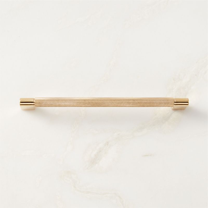 8" Nicolo Knurled Unlacquered Brass Handle - image 0 of 5