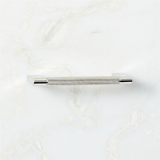 Nicolo Knurled Polished Nickel Cabinet Handle 5"