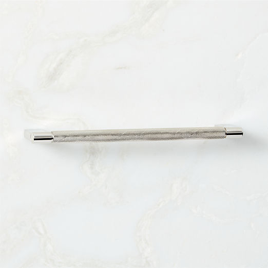 Nicolo Knurled Polished Nickel Cabinet Handle 8"