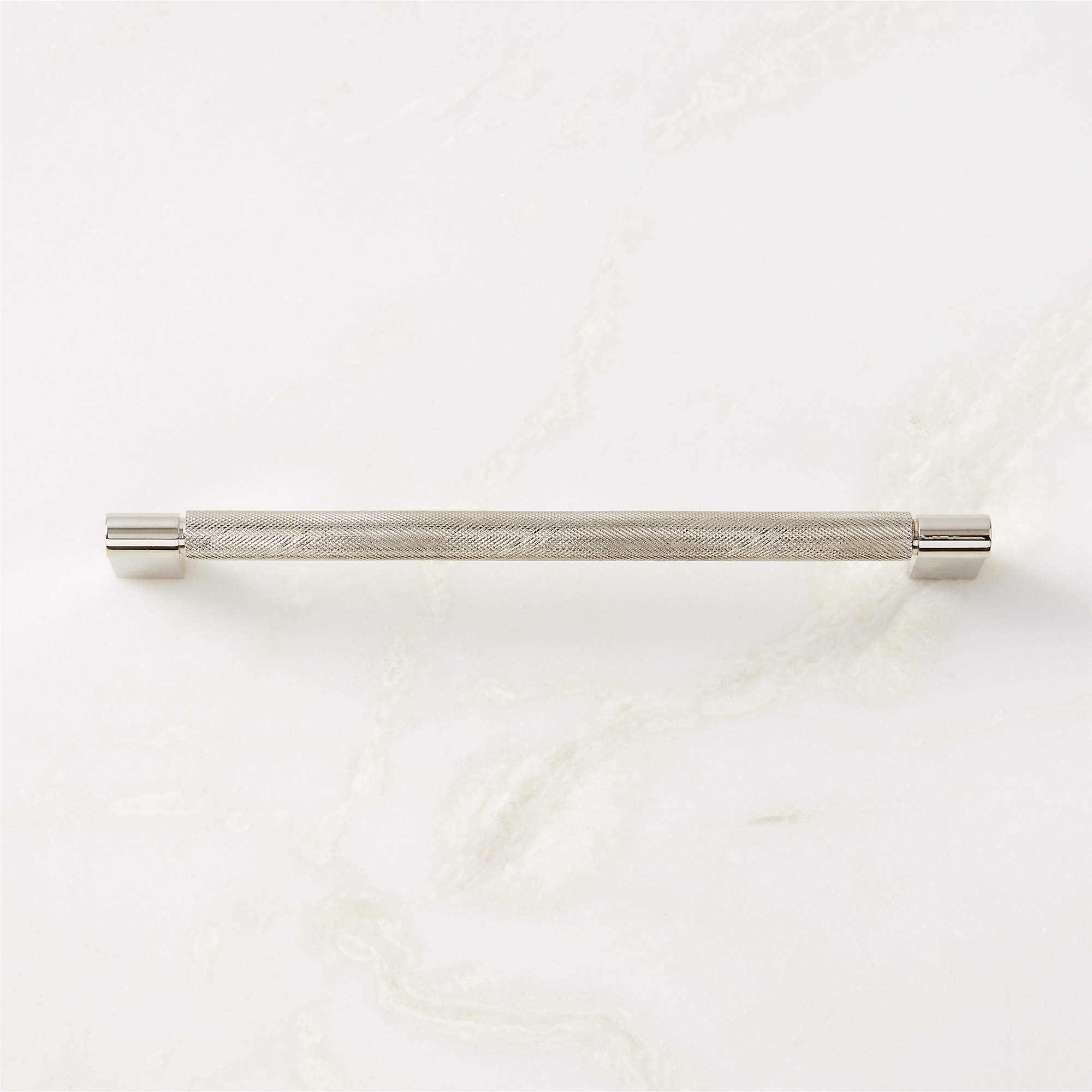 8" Nicolo Knurled Polished Nickel Handle + Reviews CB2