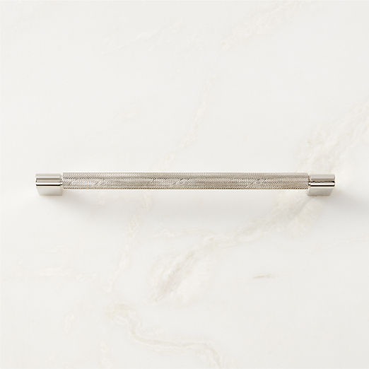 8" Nicolo Knurled Polished Nickel Handle