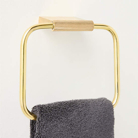 Nicolo Knurled Unlacquered Brass Towel Ring