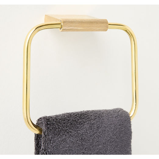 Nicolo Knurled Unlacquered Brass Towel Ring