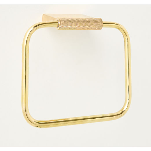 Nicolo Knurled Unlacquered Brass Towel Ring