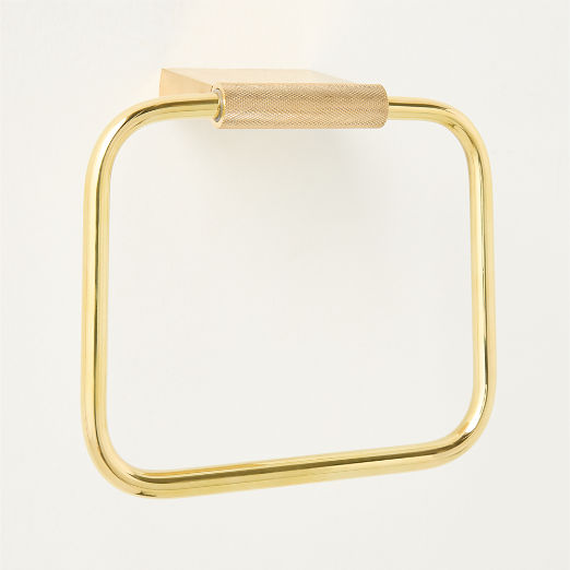 Nicolo Knurled Unlacquered Brass Towel Ring