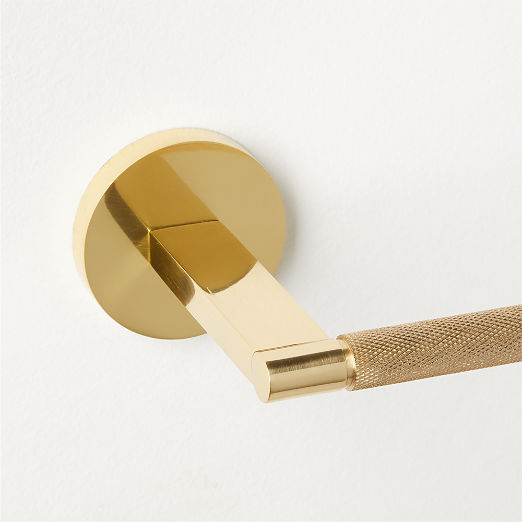 Nicolo Knurled Polished Unlacquered Brass Towel Bars