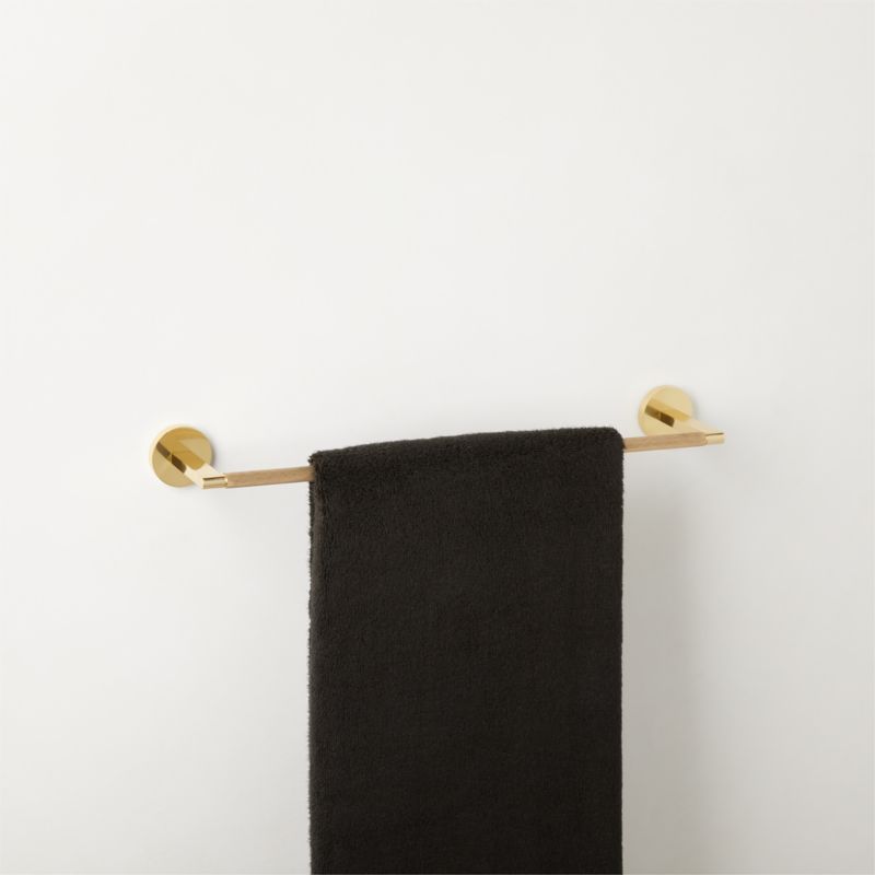 Nicolo Knurled Polished Unlacquered Brass Towel Bar 18'' - image 3 of 6