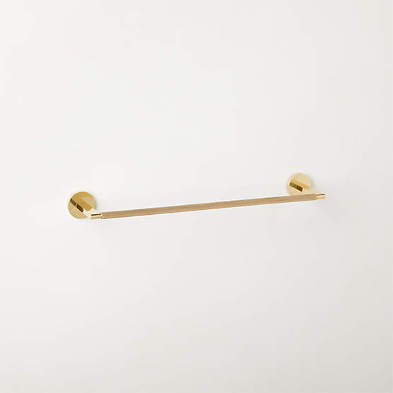 Boule-Inspired Polished Brass Towel Bar 18