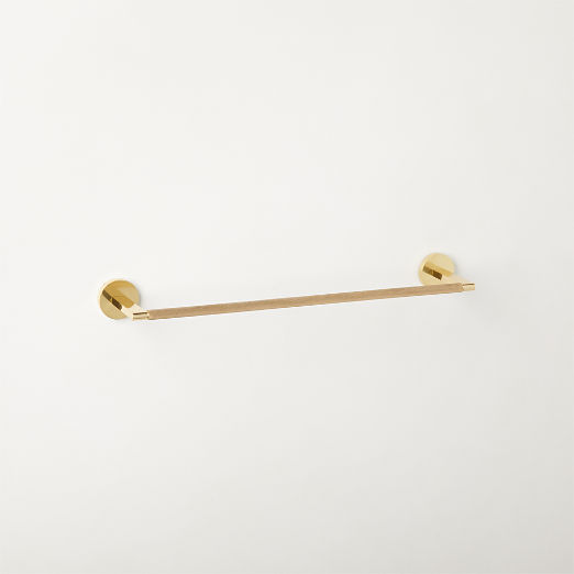 Nicolo Knurled Polished Unlacquered Brass Towel Bar 18''